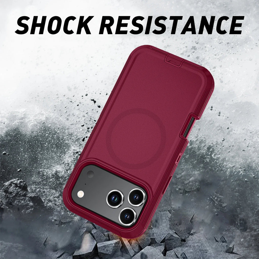 Military Grade OTT Armor Box Defender with Clip Case for IPhone 18 Pro Max 17 16 15 14 Pro for Magsafe Magnetic Anti-drop Cover