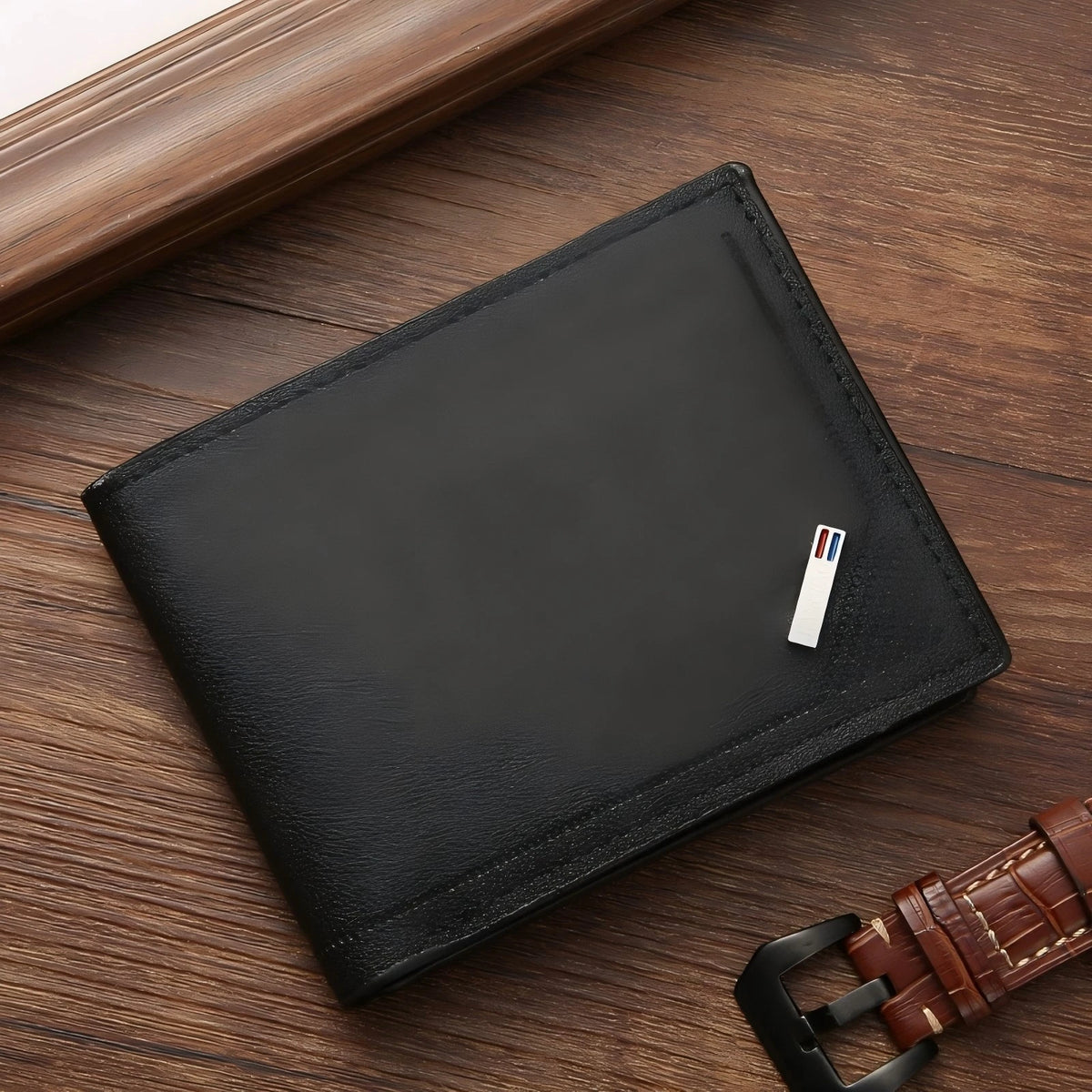 New Men's Short Leather Slim Wallets Business Man Money Clip Credit Card Holder Purse Thin Minimalist Bifold Wallet