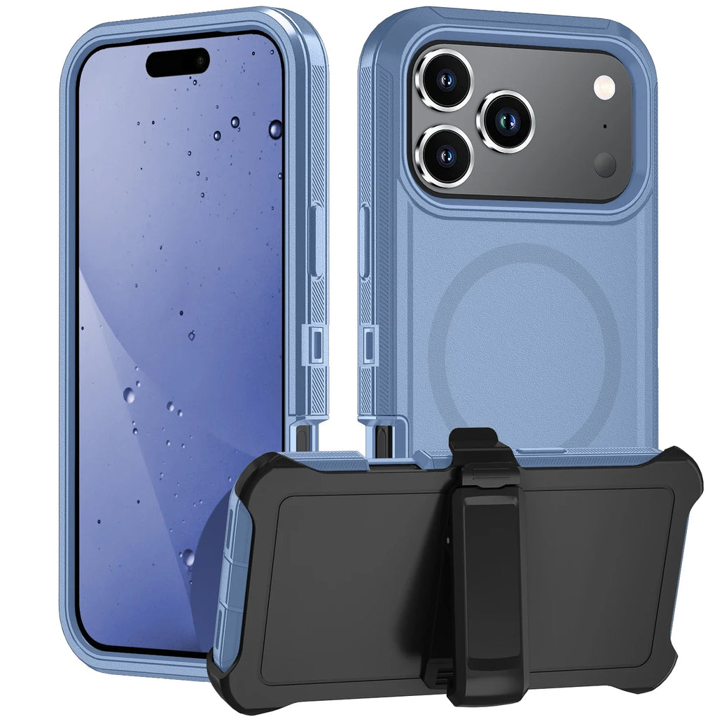 Military Grade OTT Armor Box Defender with Clip Case for IPhone 18 Pro Max 17 16 15 14 Pro for Magsafe Magnetic Anti-drop Cover