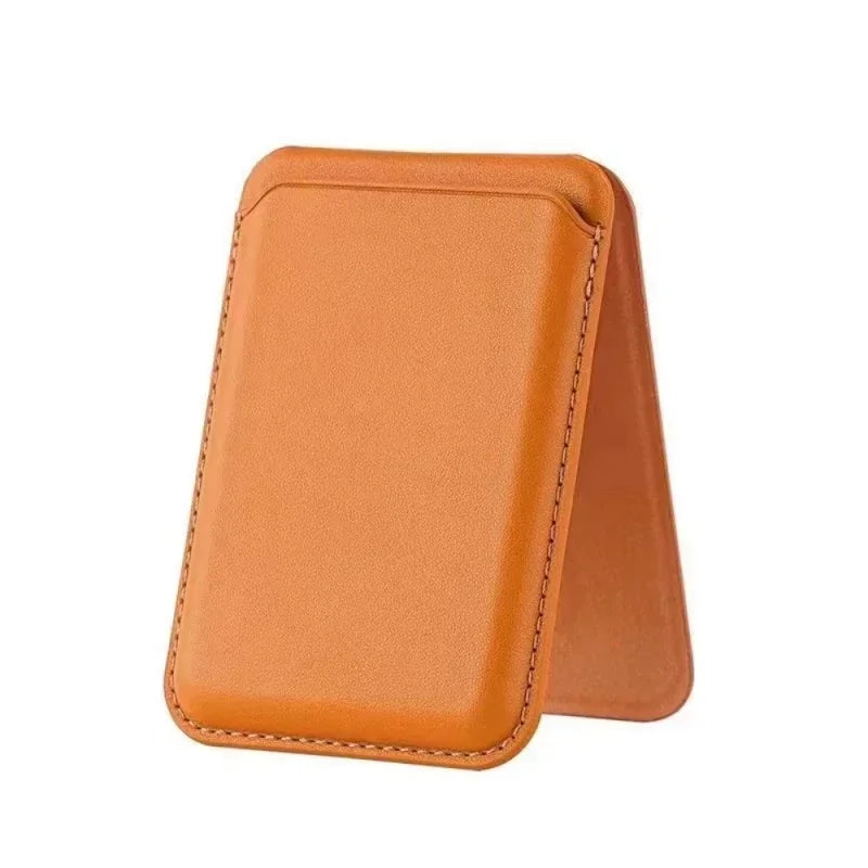 2 in 1 Magnetic Wallet Stand N52 Magnet PU Leather RFID Blocking Foldable Kickstand Hold 2 Cards Fit Smart Phone 12-16 Series