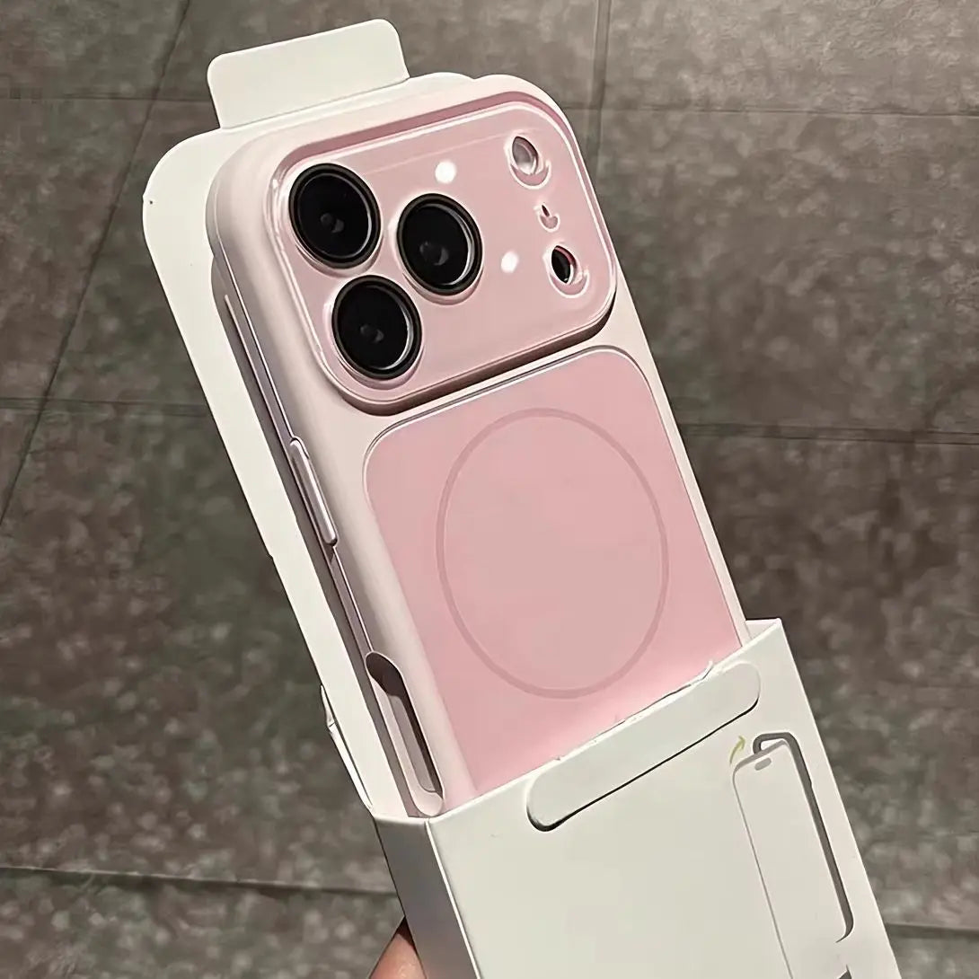 Fashion Liquid Silicone For Magsafe Magnetic Phone Case For iPhone 18 17 16 15 14 13 Pro Max Big Window Lens Glass Protect Cover
