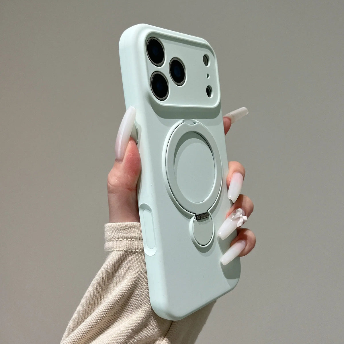 360° Rotate Fold Magnetic Ring Holder Stand Case For iPhone 18 Pro Max 17 Air 16 15 14 13 Magsafe Soft Liquid Silicone Cover