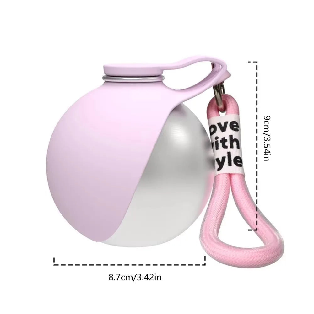 2-in-1 Dog Water Bottle Outdoor Walking Folding Portable Plastic Water Cup with Lanyard Hook Leakproof Dog Water Drink Bottle