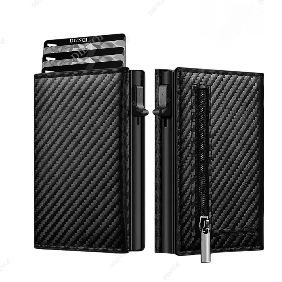 Rfid Credit Card Holder Money Bag Luxury Carbon Fiber Id Bank Cardholder Coin Purse Minimalist Wallet for Men Carteira Masculina