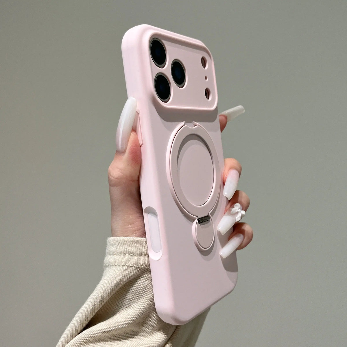 360° Rotate Fold Magnetic Ring Holder Stand Case For iPhone 18 Pro Max 17 Air 16 15 14 13 Magsafe Soft Liquid Silicone Cover