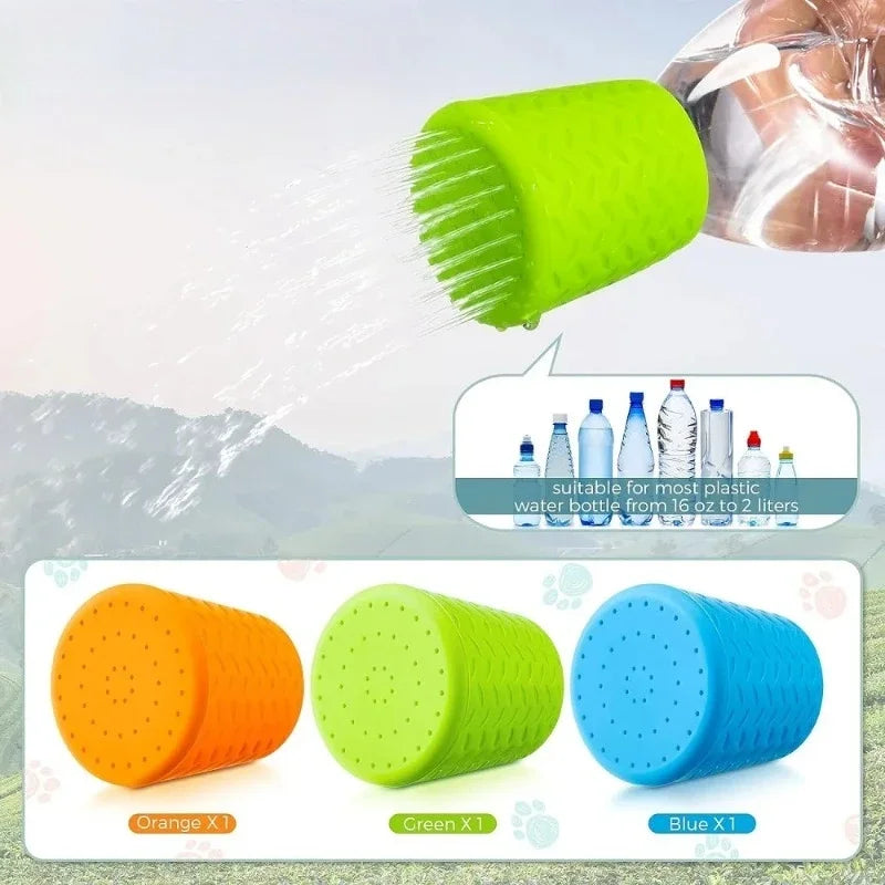 Dog Bath Brush Portable Pet Shower Sprayer Silicone Bottle Attachment Gentle Paw Washing Grooming for Dogs Cats Indoor Outdoor