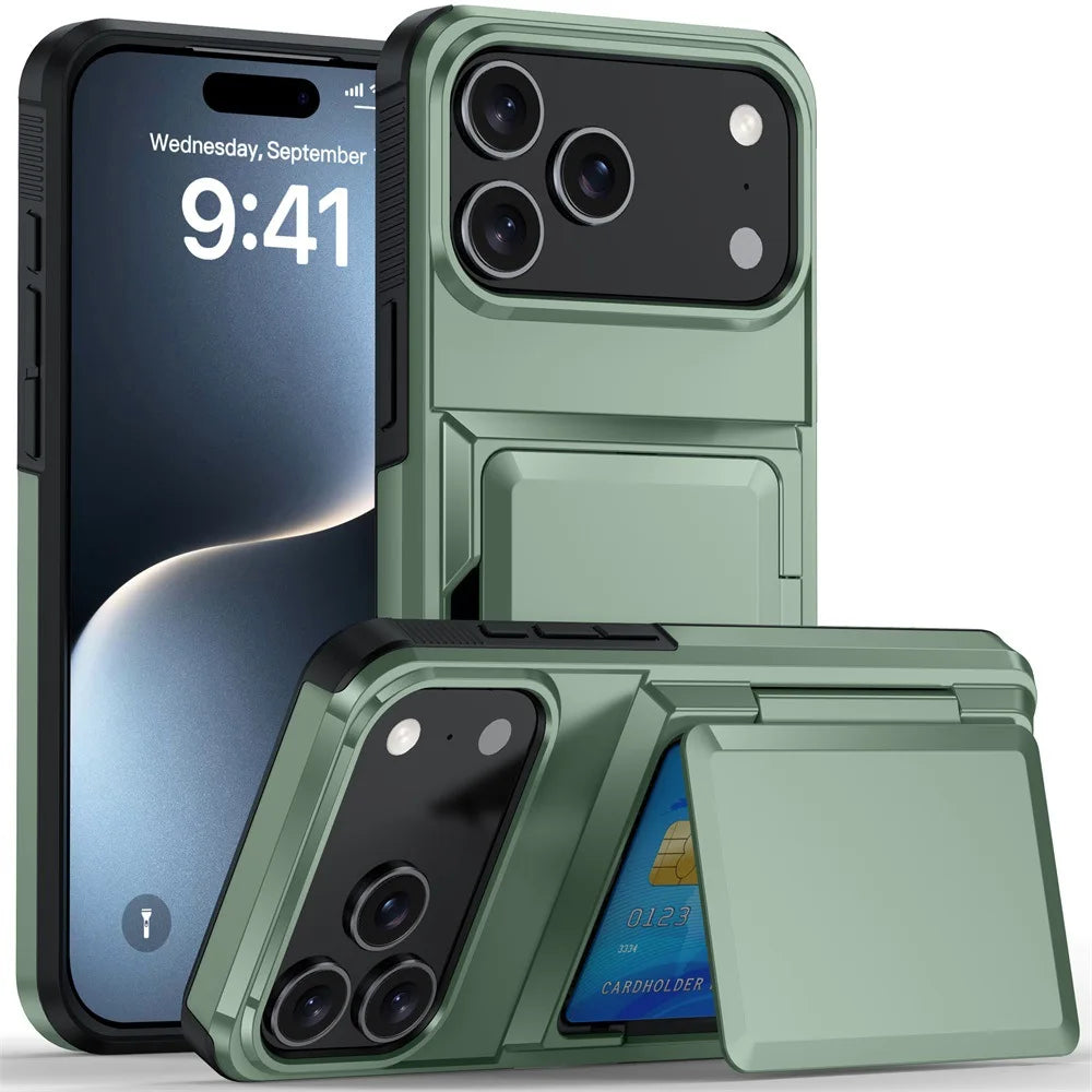 Wallet Case For iPhone 18 Pro Max 17 Pro Max 16 15 14 13 Protective Credit ID Card Holder Heavy Duty Protection Shockproof Cover