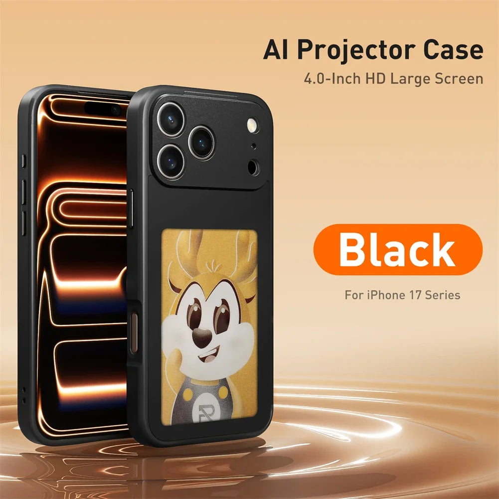 High Tech NFC DIY E Ink Screen Display AI Case For iPhone 17 18 Pro Max 16 Customized Image Transmission Syncing Projector Cover