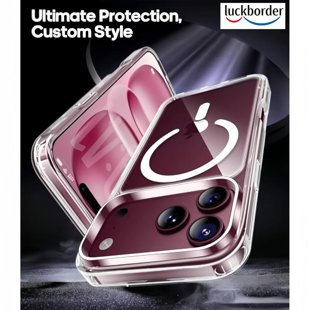 Clear Magnetic For iPhone 18 17 Pro Max Phone Case with Screen Protector,  Camera Protector , Shockproof  Cover -Transparent