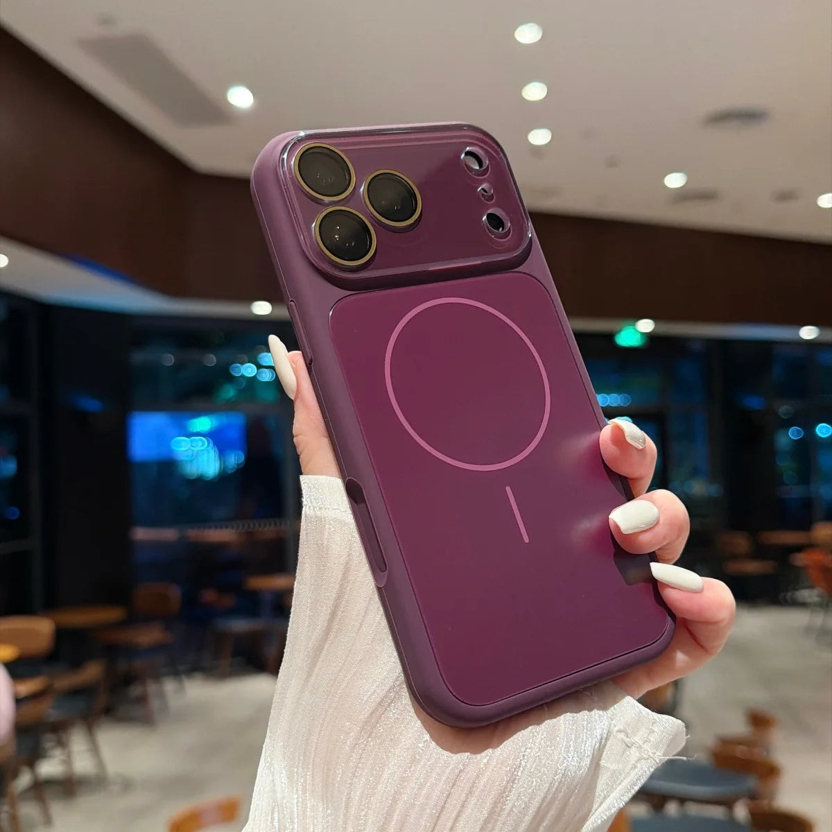 Fashion Liquid Silicone For Magsafe Magnetic Phone Case For iPhone 18 17 16 15 14 13 Pro Max Big Window Lens Glass Protect Cover