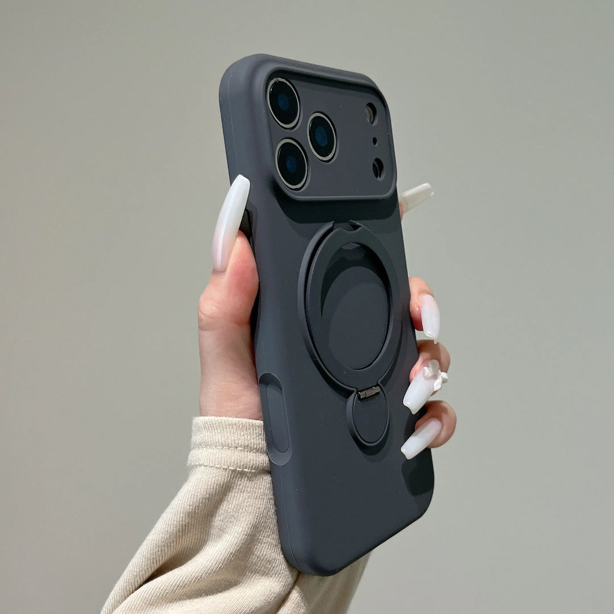 360° Rotate Fold Magnetic Ring Holder Stand Case For iPhone 18 Pro Max 17 Air 16 15 14 13 Magsafe Soft Liquid Silicone Cover