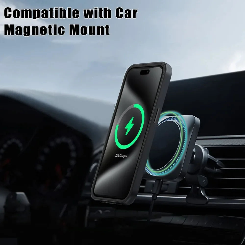 Transparent Case For iPhone 18 17 16 15 14 Pro Max Plus For MagSafe Magnetic 360° Full Body Protect With Screen Protector Cover