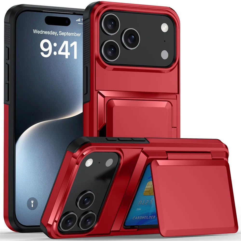 Wallet Case For iPhone 18 Pro Max 17 Pro Max 16 15 14 13 Protective Credit ID Card Holder Heavy Duty Protection Shockproof Cover