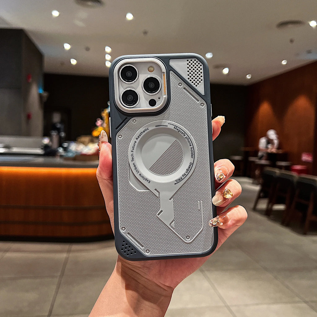 Magneti Mecha Style Cool Original High Quality Phone Case For iPhone 18 17 16 E 15 14 Plus 13 Pro Max   Simple Cover For Magsafe