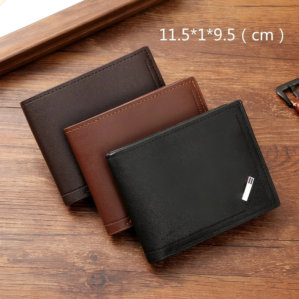New Men's Short Leather Slim Wallets Business Man Money Clip Credit Card Holder Purse Thin Minimalist Bifold Wallet