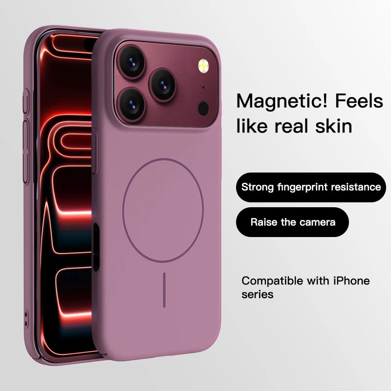 For Magsafe Wireless Charging Skin Matte PC Magnetic Case For Apple iPhone 18 Pro Max iPhone18ProMax 5G Slim Hard Back Cover