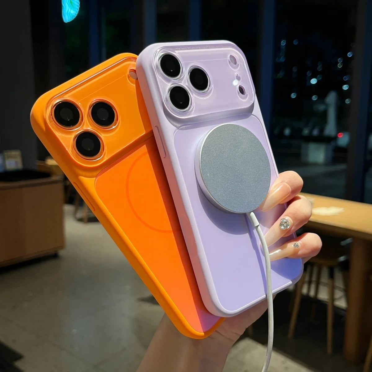 Fashion Liquid Silicone For Magsafe Magnetic Phone Case For iPhone 18 17 16 15 14 13 Pro Max Big Window Lens Glass Protect Cover