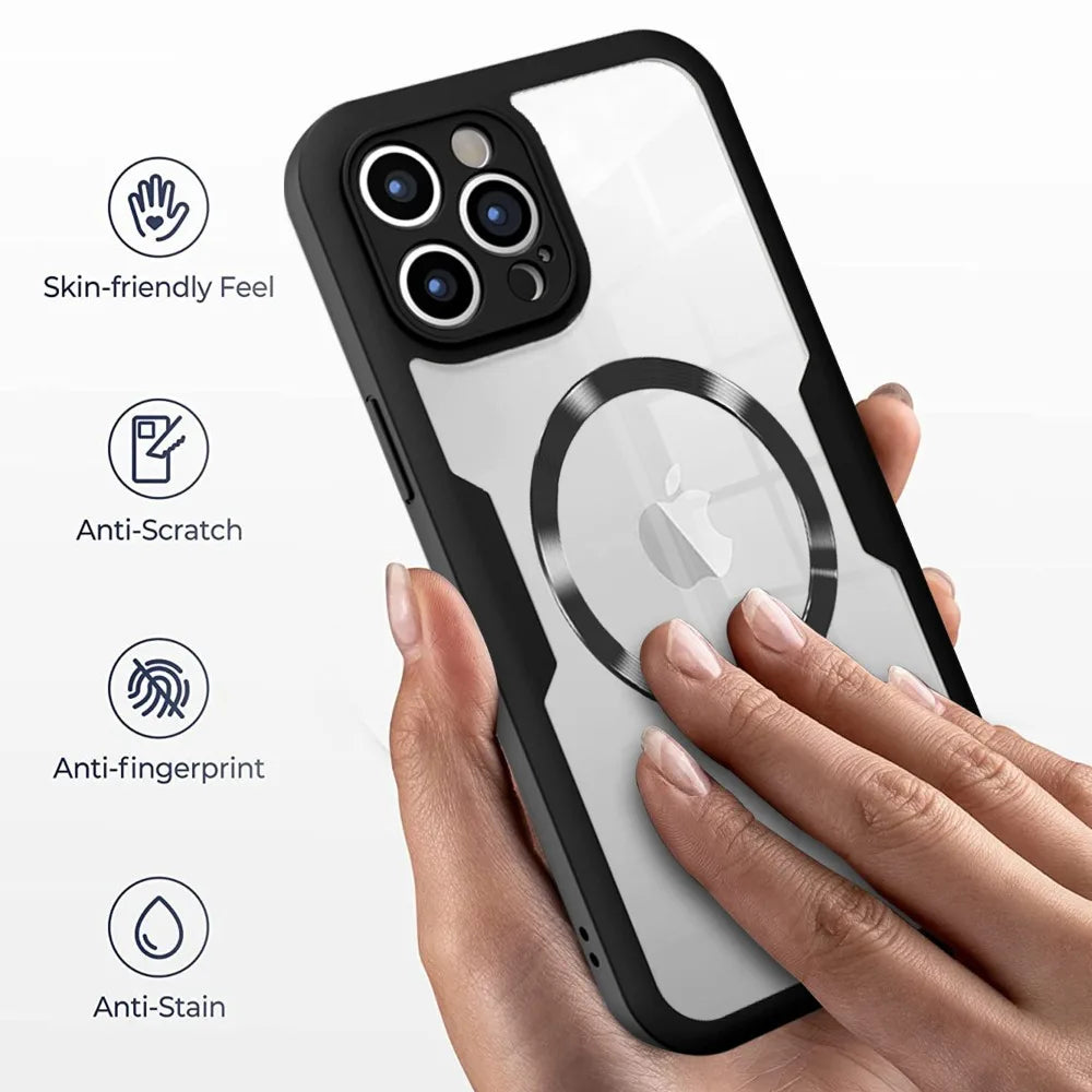 360° Full Body Protect Clear Phone Case For iPhone 18 17 16 15 14 Pro Max Plus For MagSafe Magnetic With Screen Protector Cover