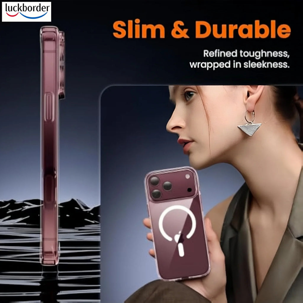 Clear Magnetic For iPhone 18 17 Pro Max Phone Case with Screen Protector,  Camera Protector , Shockproof  Cover -Transparent