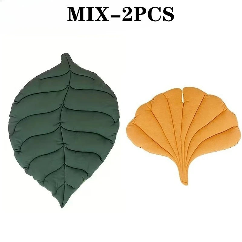 Stylish Leaf Pet Cushion Reversible Soft Washable Non Slip Bed Mat for Cats Dogs Indoor Travel Camping Comfort Travel Gear