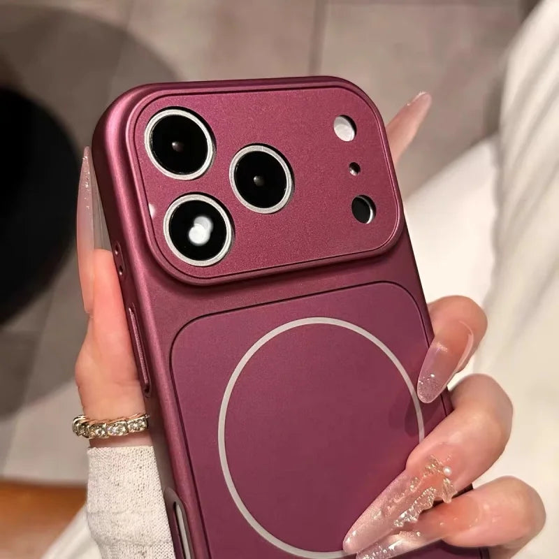 For iPhone 18 Pro Max Luxury Magsafe Magnetic Hard PC Frame Phone Case For iPhone 17 16 15 14 13 Lens Protective Matte Cover