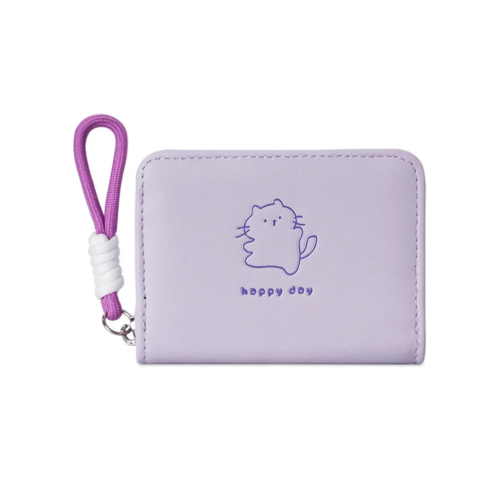 New Cartoon Women Wallet Bear Rabbit Cat Pu Leather Coin Purse Short Wallet