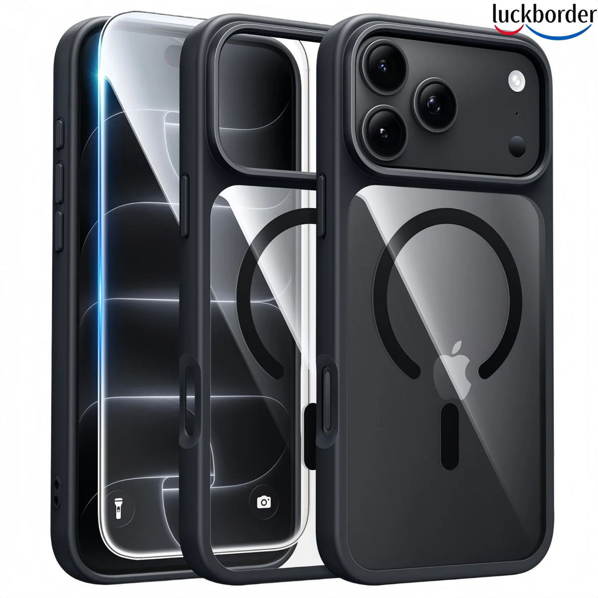 With Screen Protector Acrylic Magnetic Transparent Phone Case For iPhone 18 17 Pro Max,Slim Drop Protection Protective Cell Case