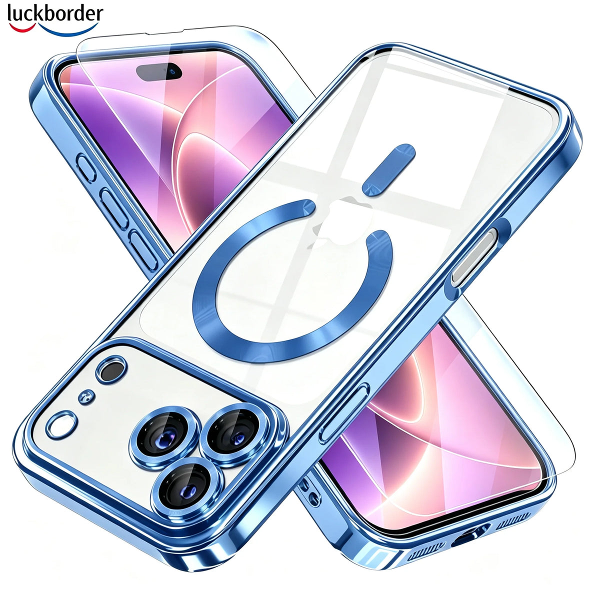 With Screen Protector Camera Protection Clear Luxury Plating Cover Soft TPU With Magnetic Phone Case For IPhone 18 17 Pro Max