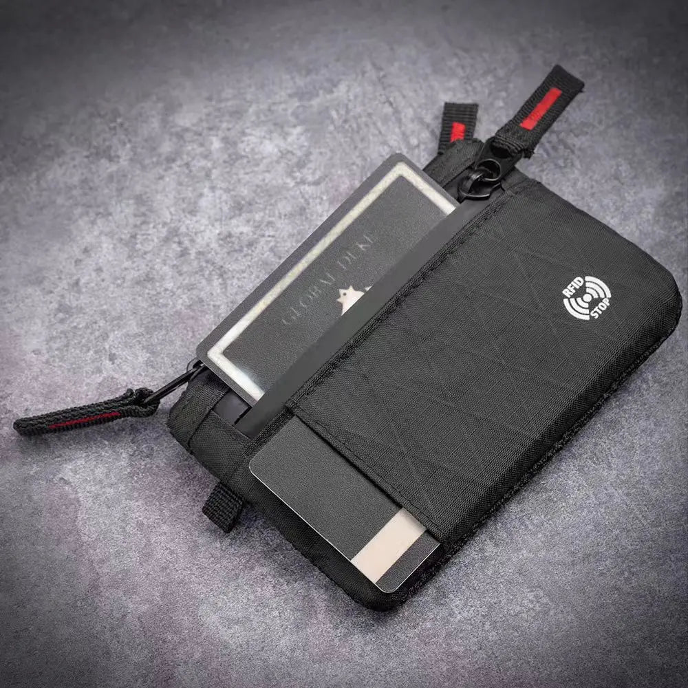 Edc Fashionable Rfid Anti-Theft Ultra-Thin Wallet |   Unisex Zippered Coin Purse |   Multi-Compartment Credit Card Holder, Portable and Lightweight Travel Accessory