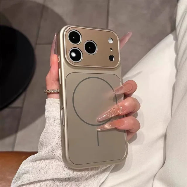 For iPhone 18 Pro Max Luxury Magsafe Magnetic Hard PC Frame Phone Case For iPhone 17 16 15 14 13 Lens Protective Matte Cover