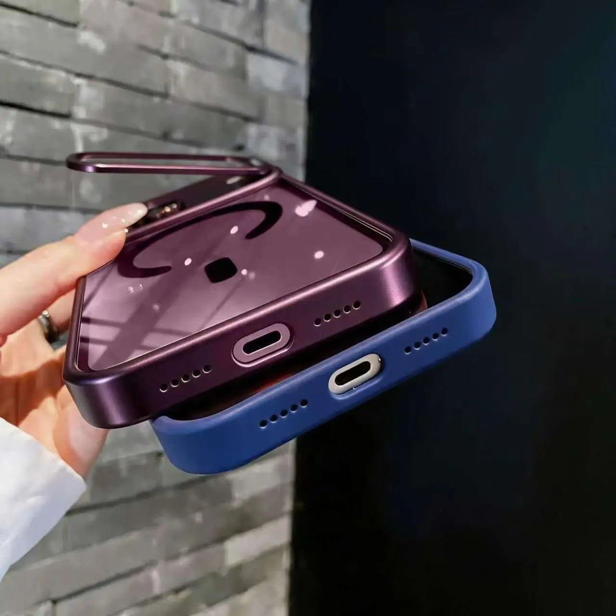 Luxury Bracket Stand Magnetic Case for iPhone 18Pro 17 16 15 14 Plus 13 12 18 Pro Max Air for Magsafe Glass Lens Protector Cover