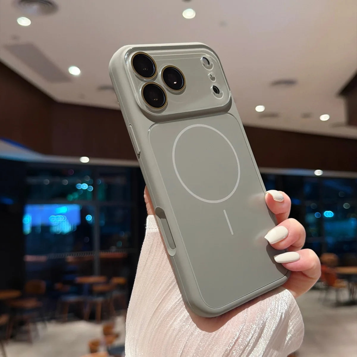 Fashion Liquid Silicone For Magsafe Magnetic Phone Case For iPhone 18 17 16 15 14 13 Pro Max Big Window Lens Glass Protect Cover