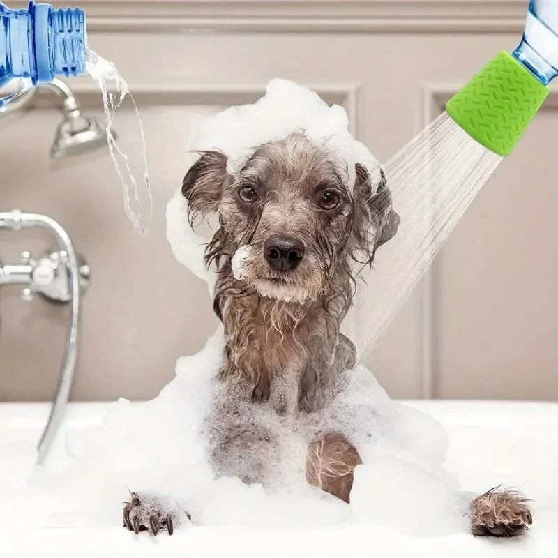 Dog Bath Brush Portable Pet Shower Sprayer Silicone Bottle Attachment Gentle Paw Washing Grooming for Dogs Cats Indoor Outdoor