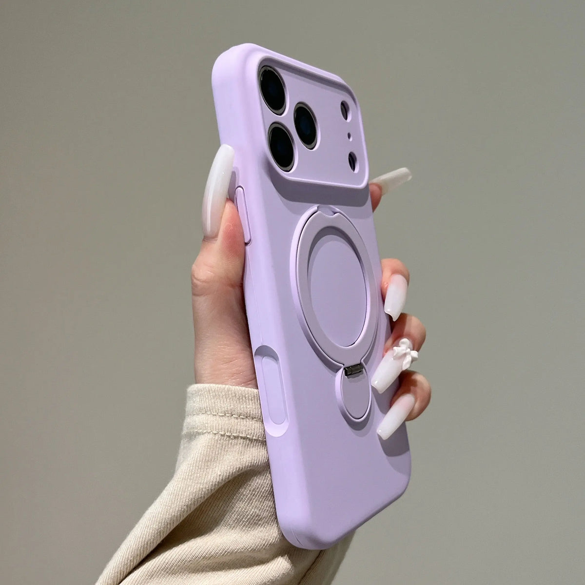 360° Rotate Fold Magnetic Ring Holder Stand Case For iPhone 18 Pro Max 17 Air 16 15 14 13 Magsafe Soft Liquid Silicone Cover