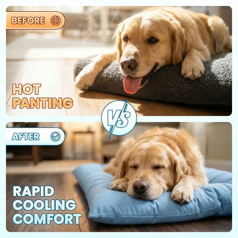 Extra-Large Summer Cooling Mat Dog Sofa Bed | Ultra-Soft, 8 Compartments, Extra-Large Plush Dog Sofa Bed | Super Soft,
