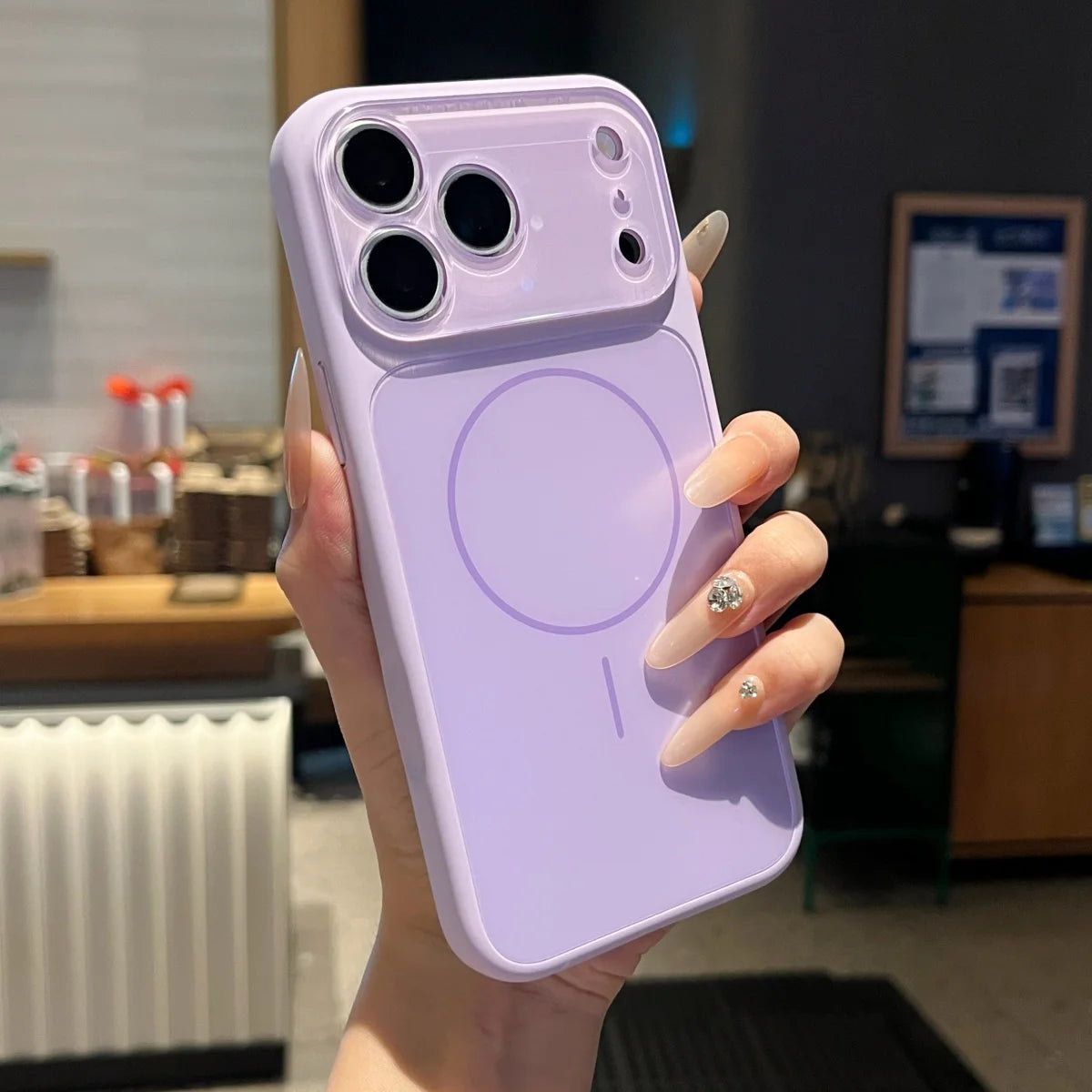 Fashion Liquid Silicone For Magsafe Magnetic Phone Case For iPhone 18 17 16 15 14 13 Pro Max Big Window Lens Glass Protect Cover
