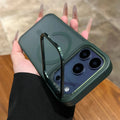 Matte Translucent Case For iPhone 18 17 16 15 14 13 Pro Max For Magsafe Mag Safe Charge Anti-fingerprint Stand Holder Cover