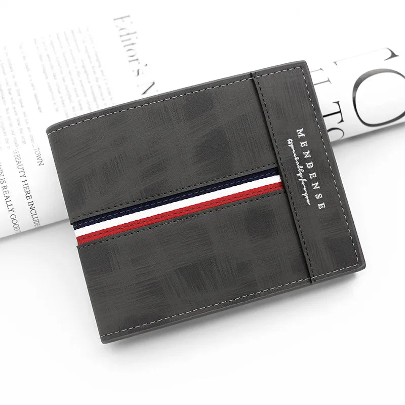 Luxury Slim Short Men's Wallet - High-Quality PU Leather Card Holder with Coin Pocket, Small Compact Male Purse for Daily Use