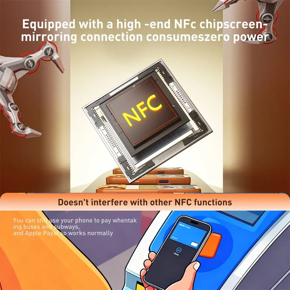 High Tech NFC DIY E Ink Screen Display AI Case For iPhone 17 18 Pro Max 16 Customized Image Transmission Syncing Projector Cover
