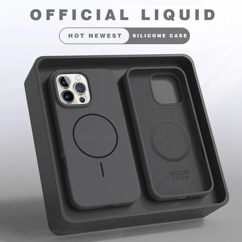 Magnetic Phone Case For iPhone 15 14 16 Plus 12 13 17 18 Pro Max Air Shockproof Silicone Cover For Magsafe Wireless Charge Cases
