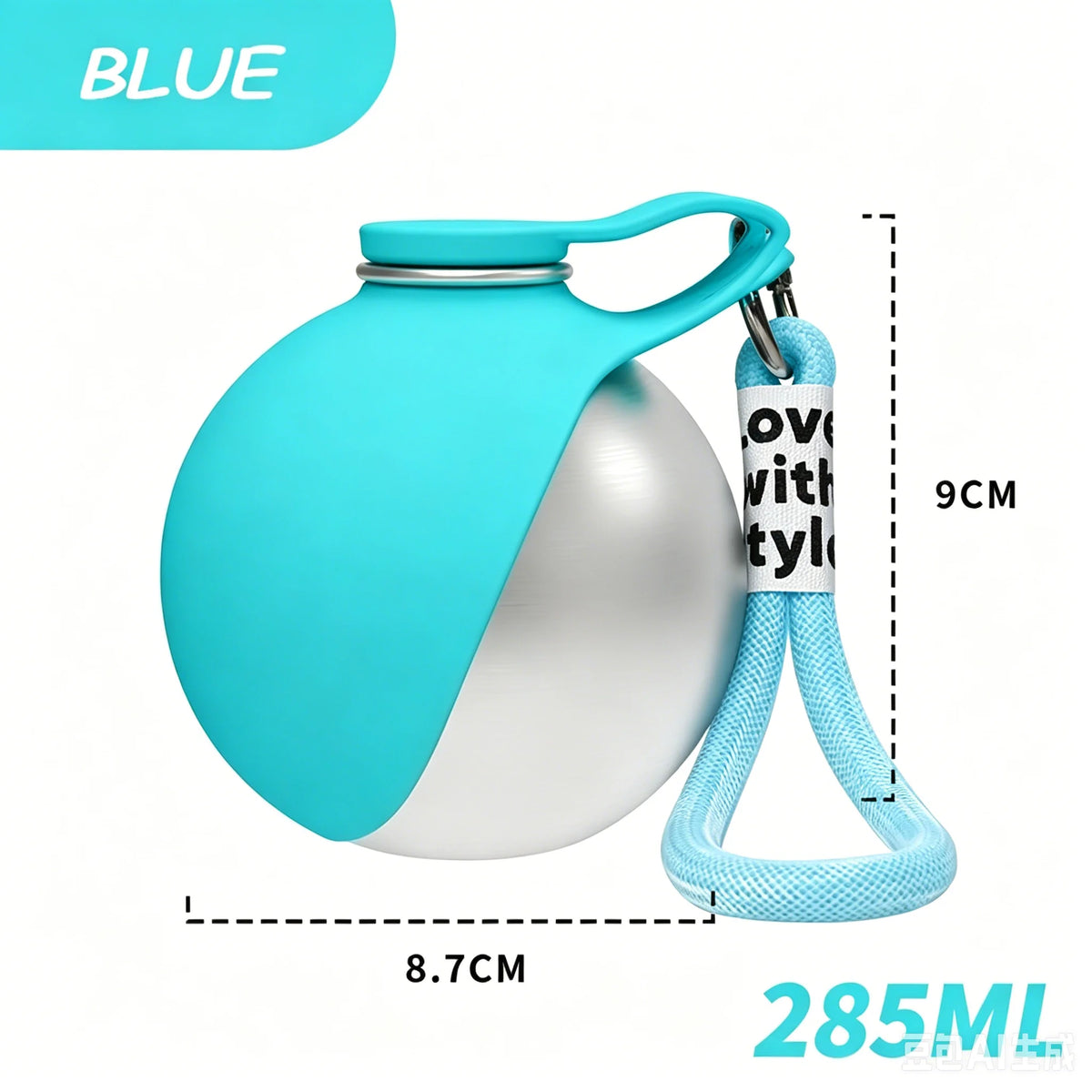 Dog Water Bottle with Bowl for Cat 304 Stainless Steel Portable Outdoor Pet Stainless Steel Water Cup Safe Food-Grade Silicone
