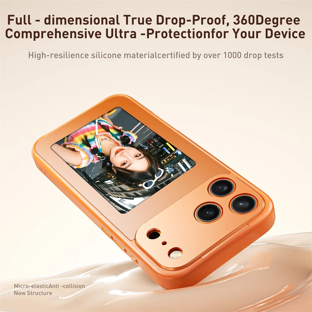 High Tech NFC DIY E Ink Screen Display AI Case For iPhone 17 18 Pro Max 16 Customized Image Transmission Syncing Projector Cover