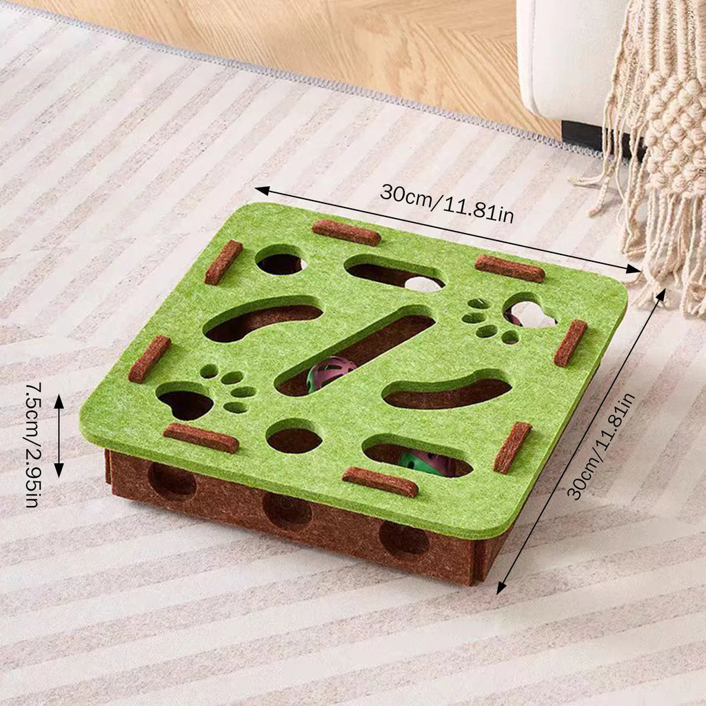 Cat Puzzle Toy Felt Puzzle Box Cat Exercise Toy With Ball Indoor Sports Entertainment Training Cat Toys For Indoor Cats