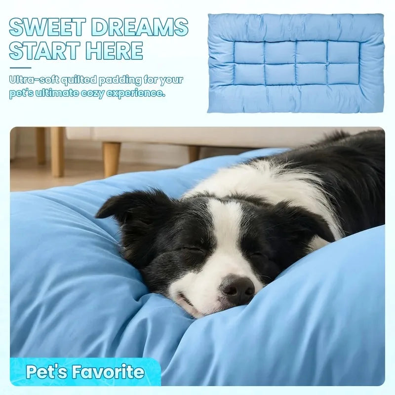 Extra-Large Summer Cooling Mat Dog Sofa Bed | Ultra-Soft, 8 Compartments, Extra-Large Plush Dog Sofa Bed | Super Soft,