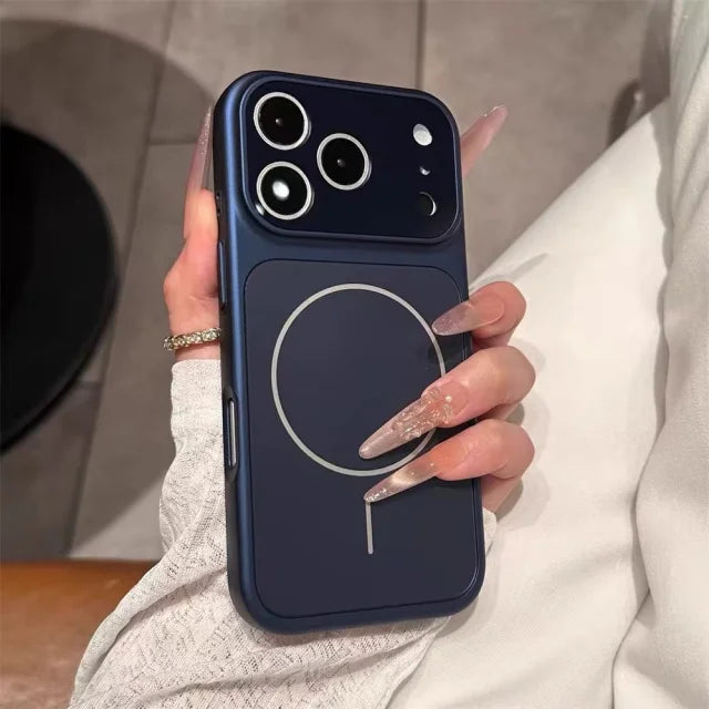 For iPhone 18 Pro Max Luxury Magsafe Magnetic Hard PC Frame Phone Case For iPhone 17 16 15 14 13 Lens Protective Matte Cover
