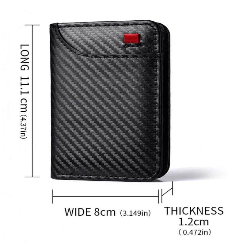 Men's Slim Bifold Wallet - Vertical ID Window & Multi-Card Slots, Compact Design for Credit Cards & IDs, Daily Carry Essential