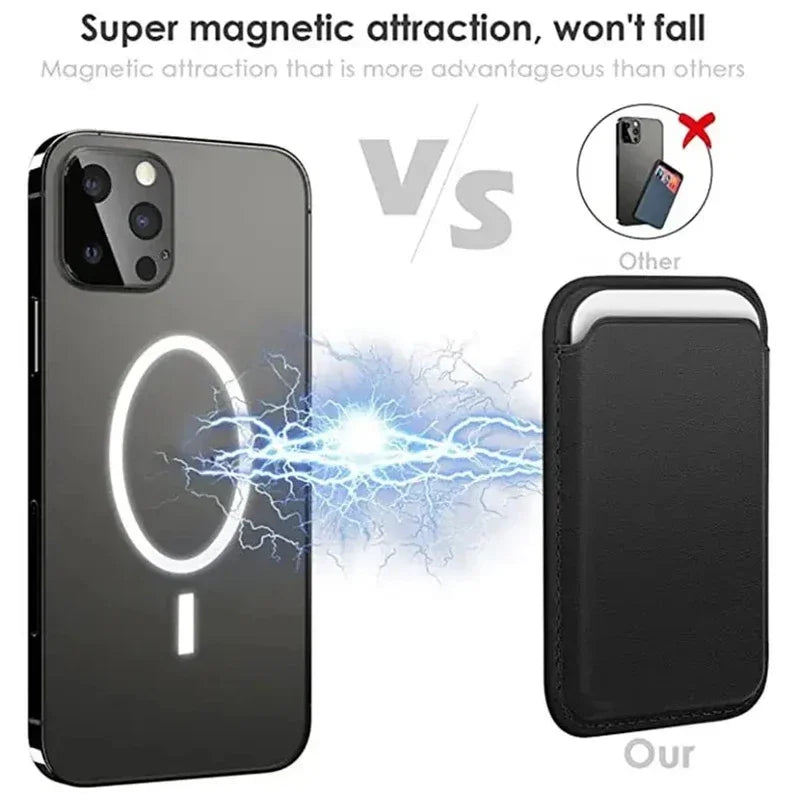 Phone Magnet Leather  Card Wallet Phone Case For iPhone 17 16 16e 15 14 13 12 11 18 Pro Max Plus Magsafe Magnetic Card Holder