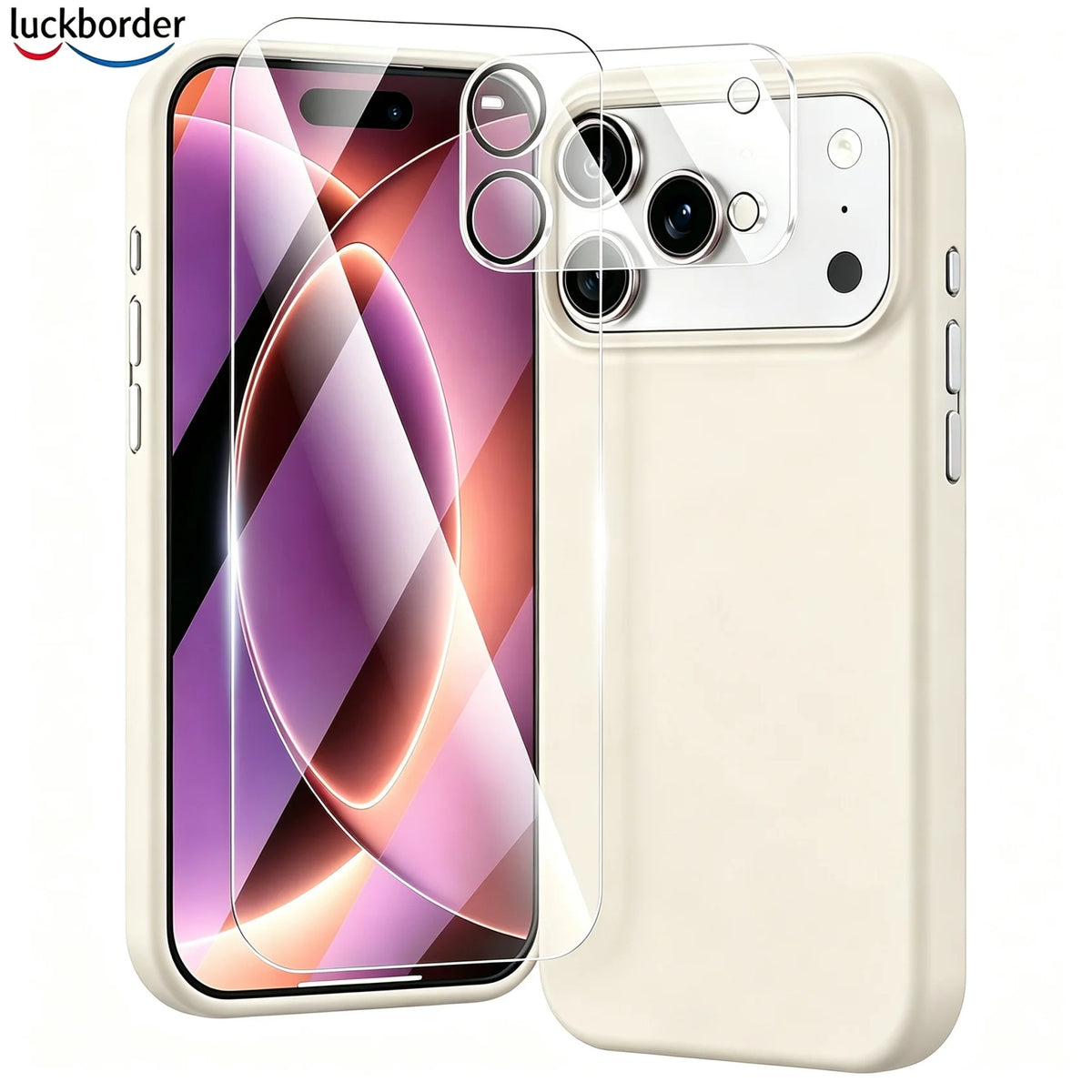 For iPhone 17 18 Pro Max Case,Liquid Silicone 3-in-1,Shockproof Case,Microfiber Lining, Includes Screen & Lens Protectors