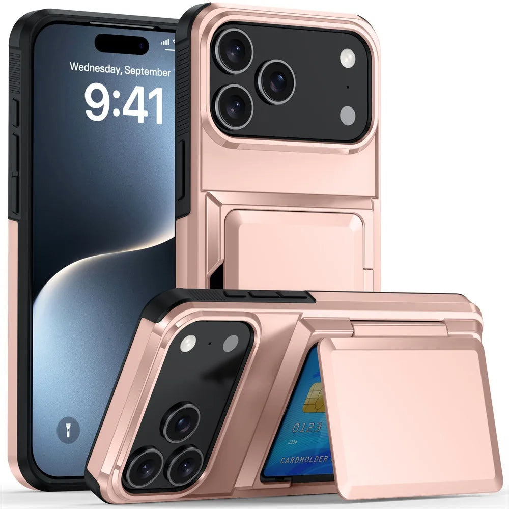 Wallet Case For iPhone 18 Pro Max 17 Pro Max 16 15 14 13 Protective Credit ID Card Holder Heavy Duty Protection Shockproof Cover
