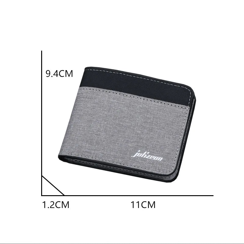 Men Fashion Canvas Wallet Short Purse Credit Card Case Bag Black/blue/gray Card Holder Wallet Male Money Bag 2023 Bank Holder